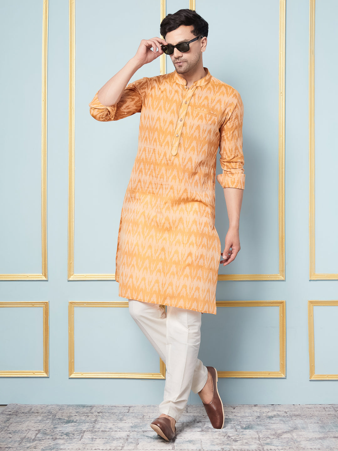 Ikat Printed Cotton Kurta