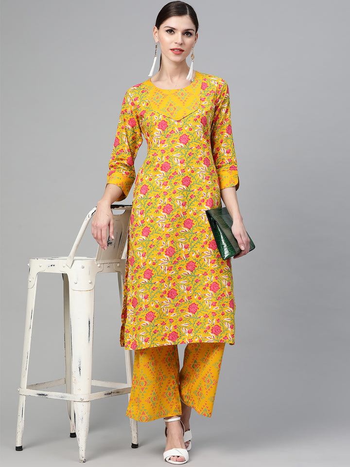 Floral Printed Straight kurta with Palazzo