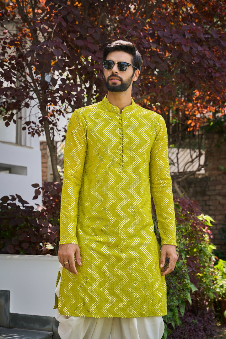 Sequins Embroidered Kurta