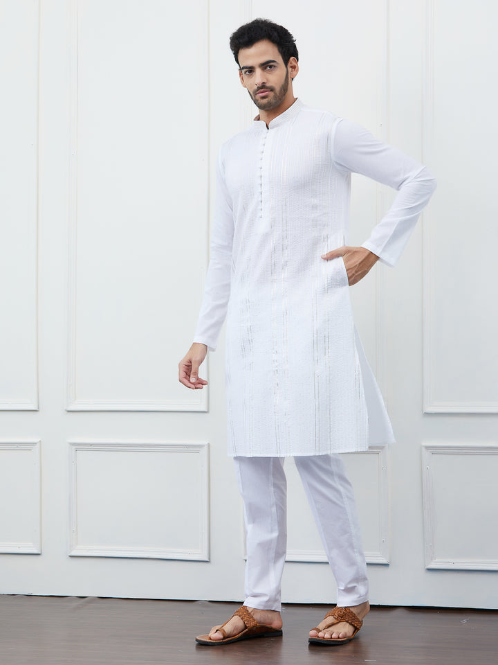 Sequin and Thread Work Pure Cotton Kurta