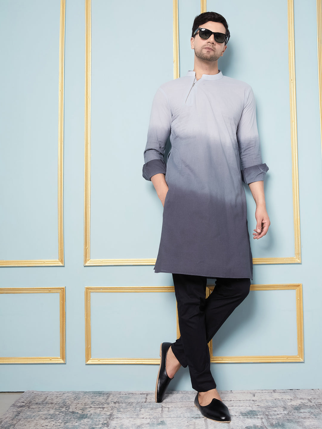 Ombre Dyed Pure Cotton Kurta