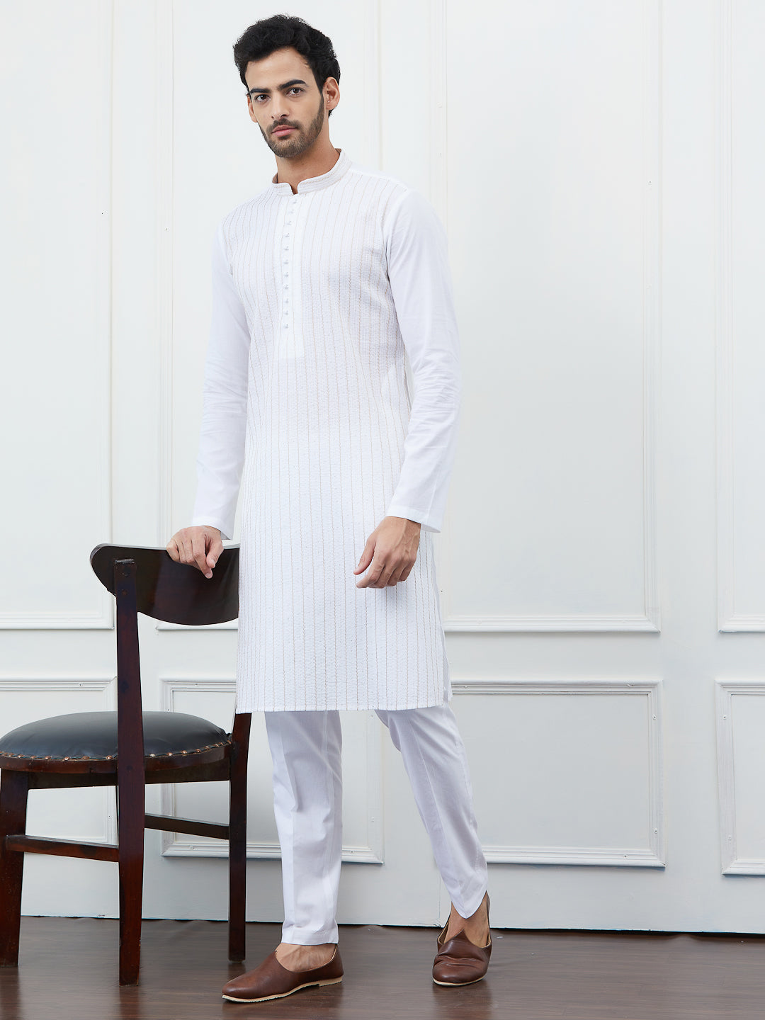 Sequin and Thread Work Pure Cotton Kurta