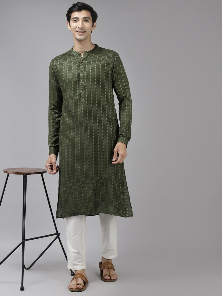 Silk Woven Straight Kurta