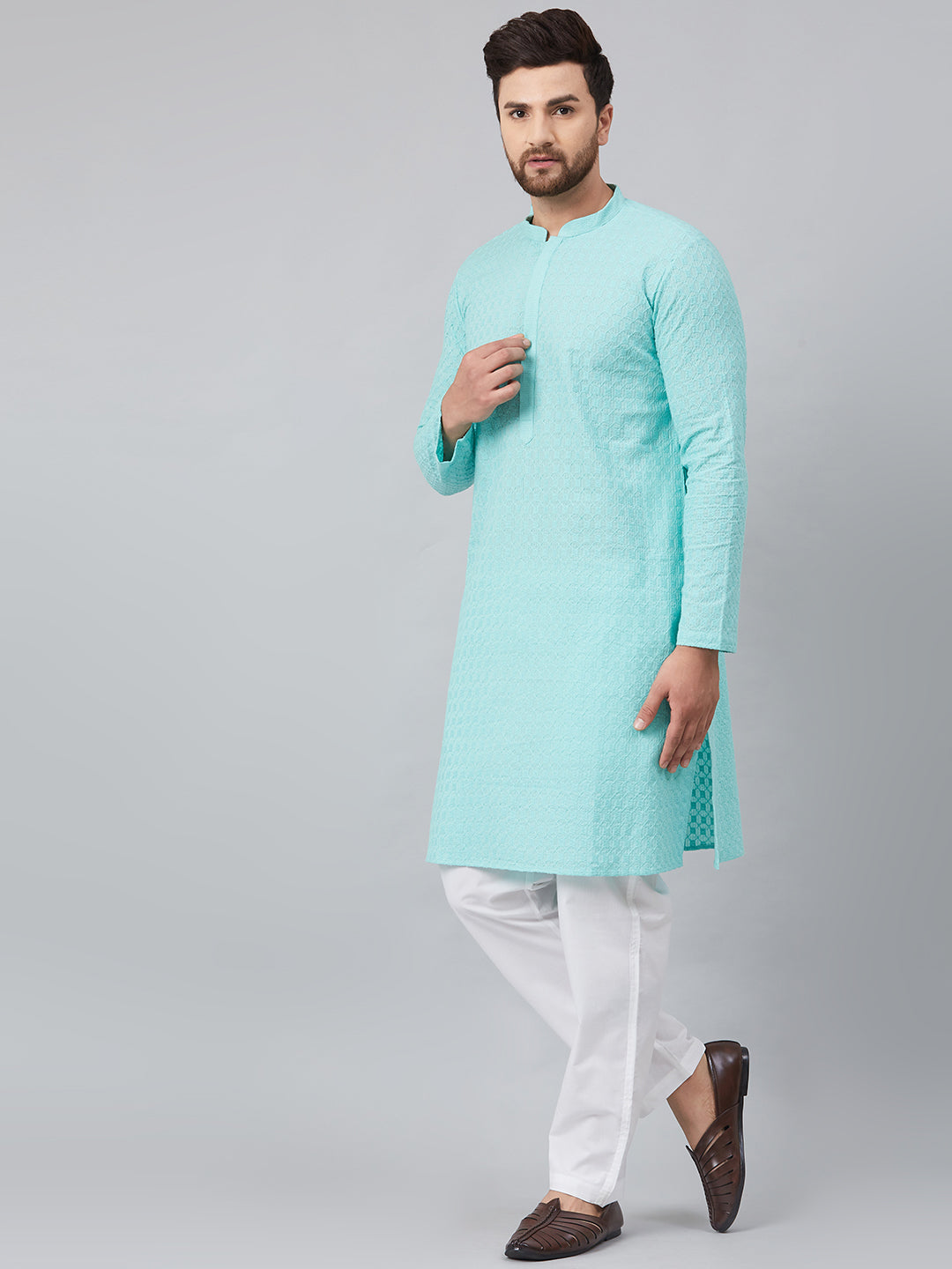 Chikankari Embroidered Straight kurta