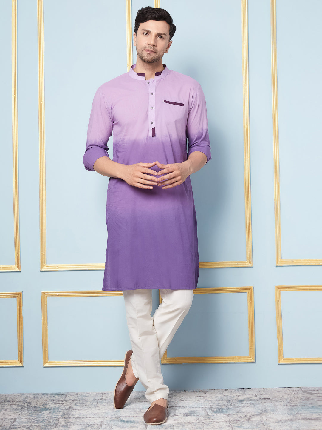 Ombre Dyed Pure Cotton Kurta