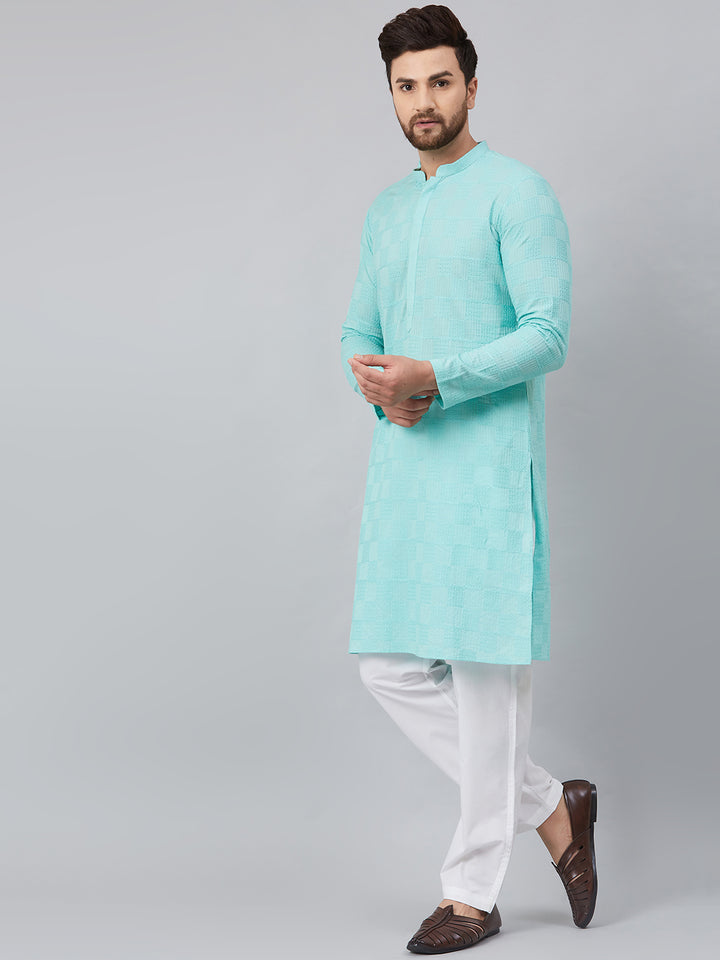 Chikankari Embroidered Straight kurta with Pyjama