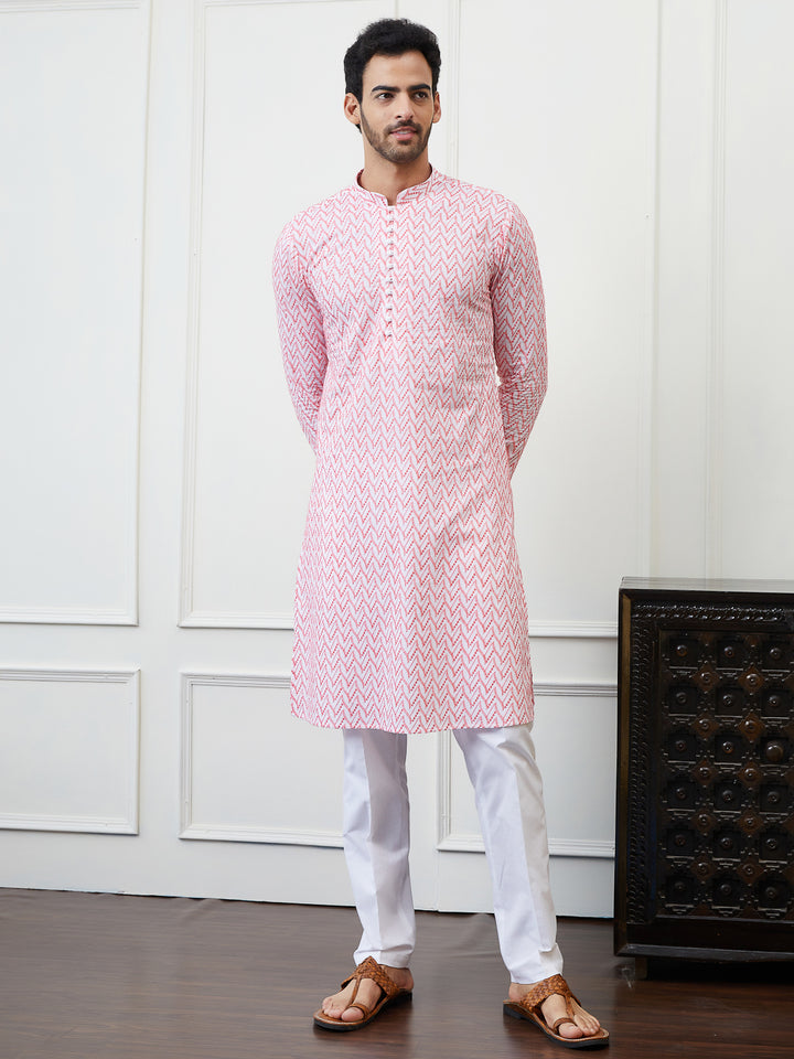 Embroidered Pure Cotton Straight Kurta