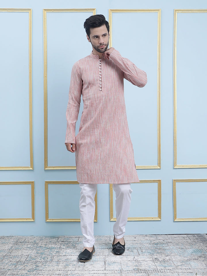 Thread Work Pure Cotton Kurta with Pyjama