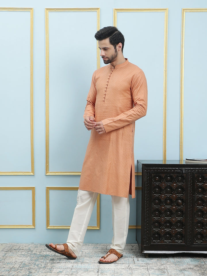 Thread Work Pure Cotton Kurta with Pyjama