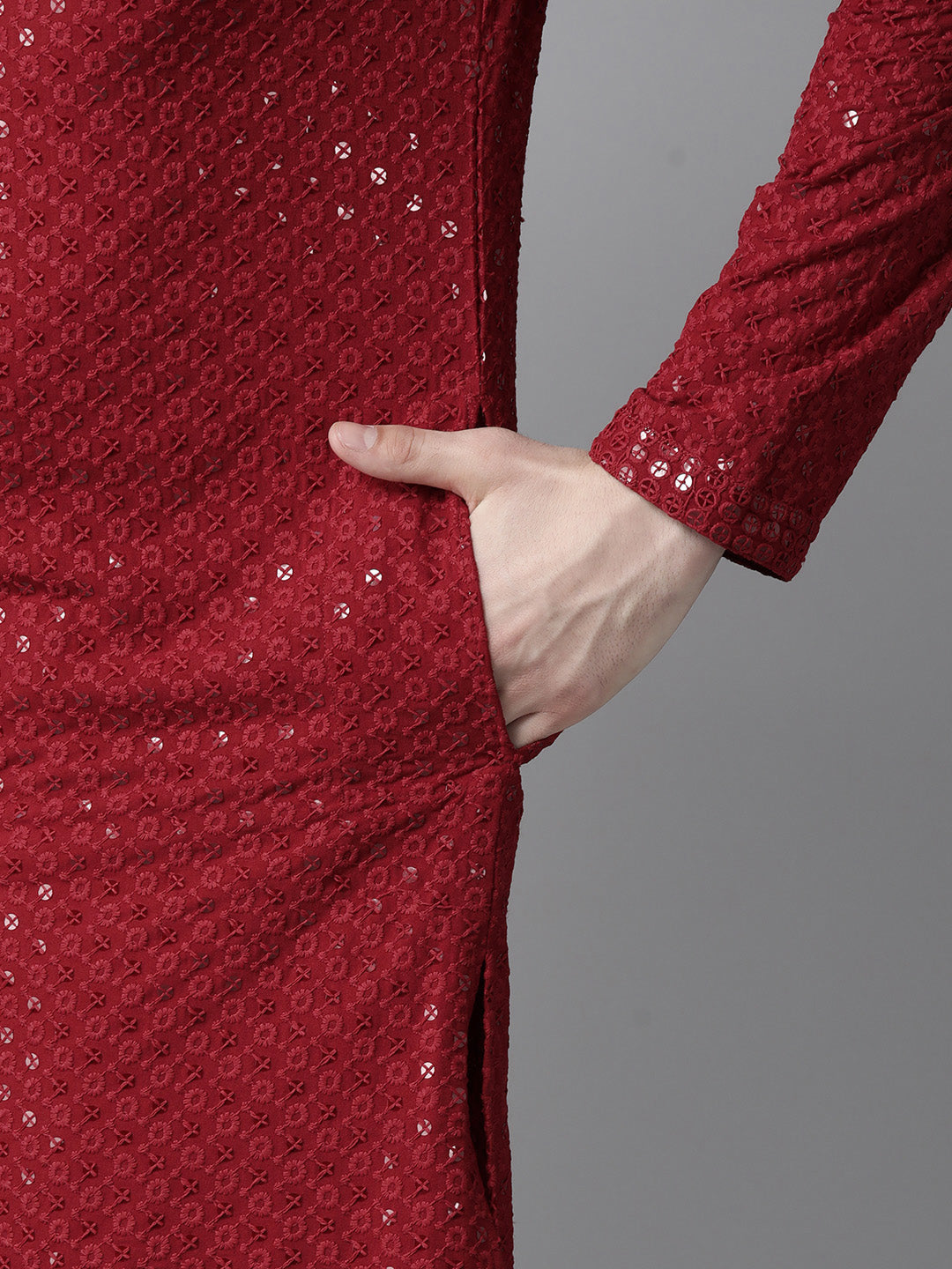 Sequins Embroidered Rayon Kurta With pyjama