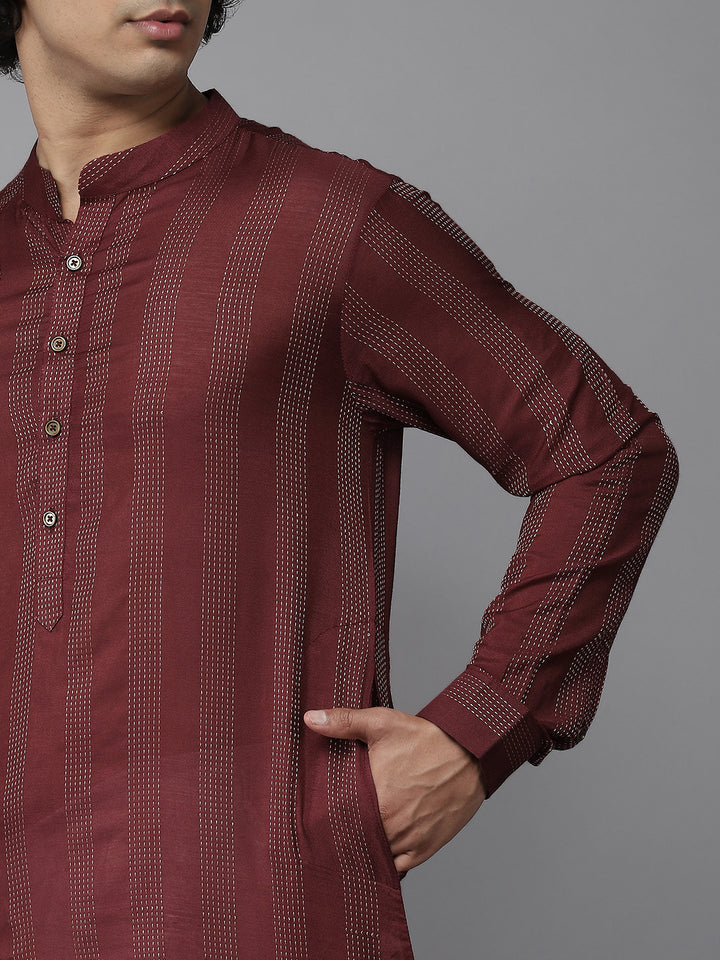 Silk Woven Straight Kurta