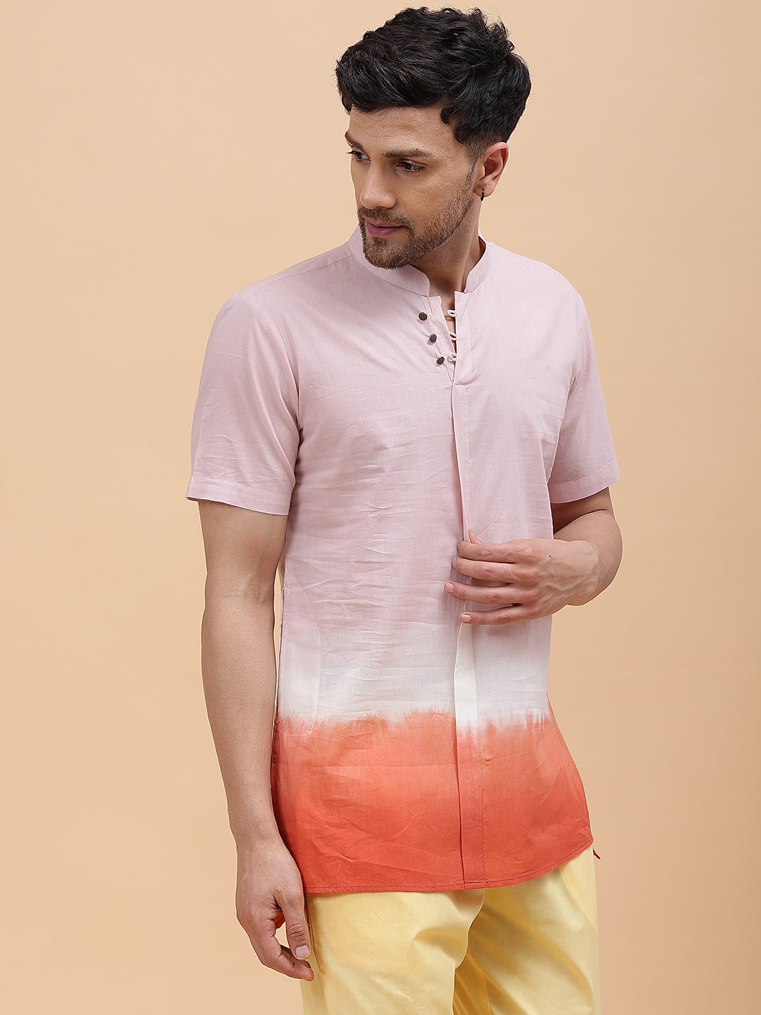 Ombre Dyed Pure Cotton Short Kurta