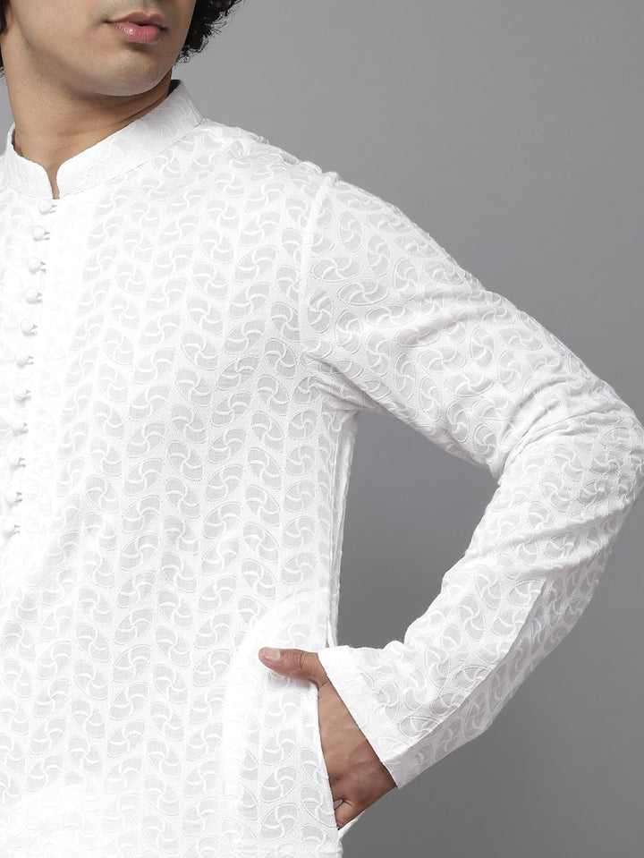 Chikankari Embroidered Straight kurta with Pyjama