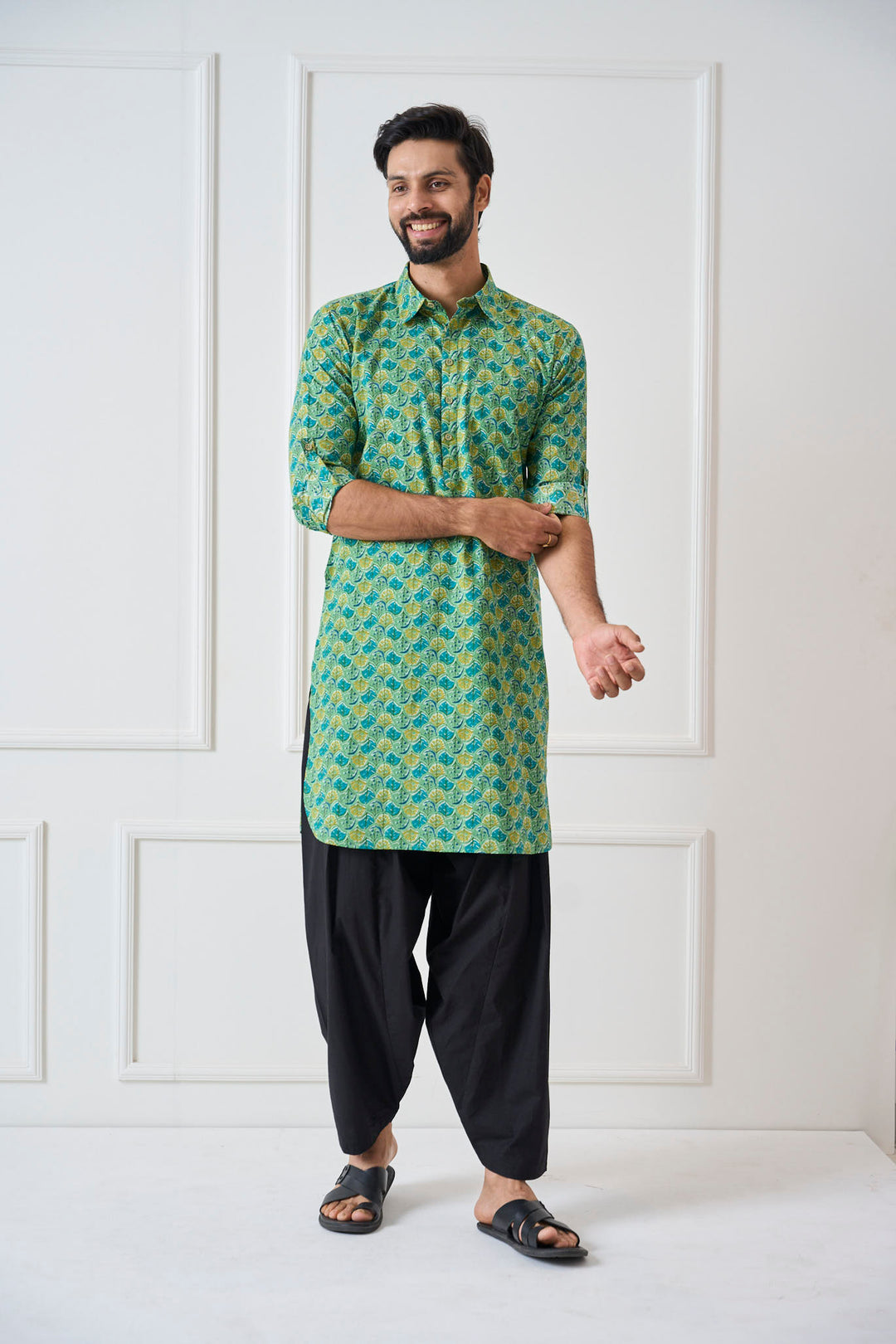 Pure Cotton Printed Pathani Kurta