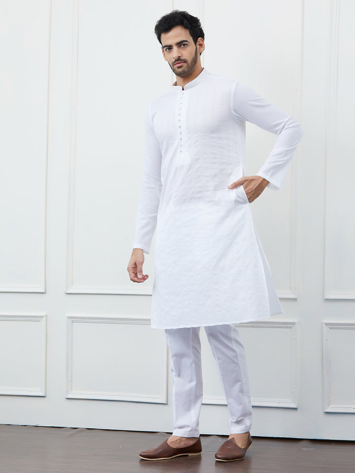 Sequin and Thread Work Pure Cotton Kurta