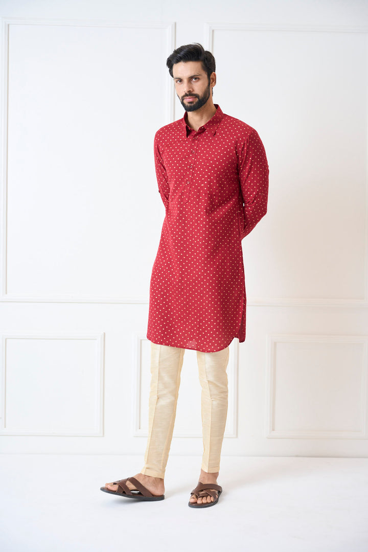 Pure Cotton Printed Pathani Kurta