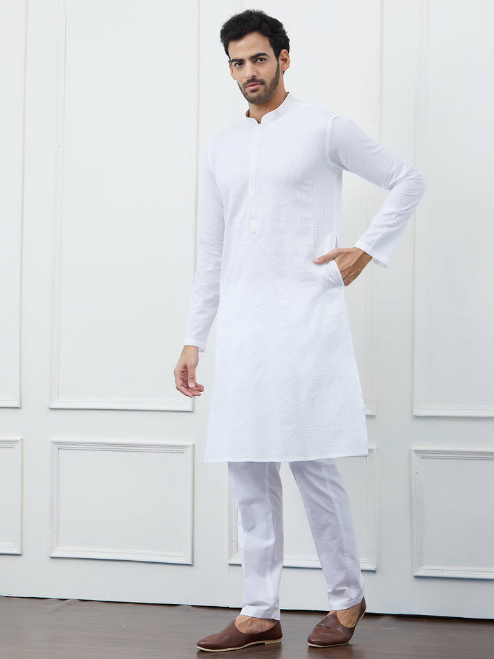 Thread Work Pure Cotton Kurta with Pyjama