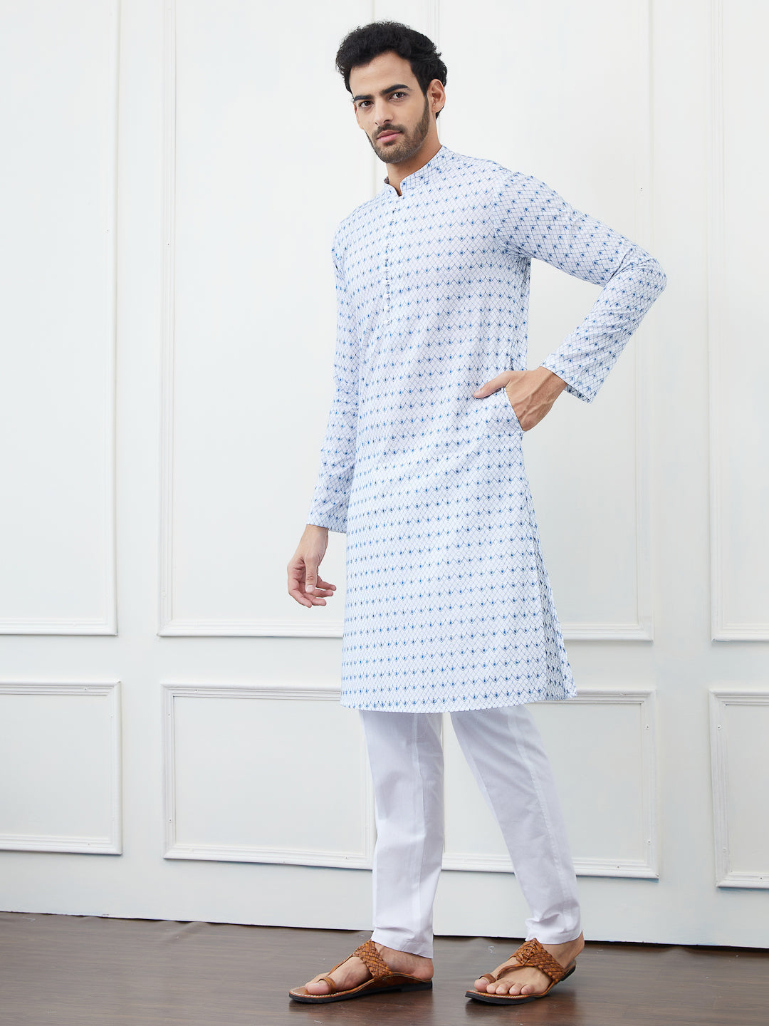 Embroidered Pure Cotton Straight Kurta