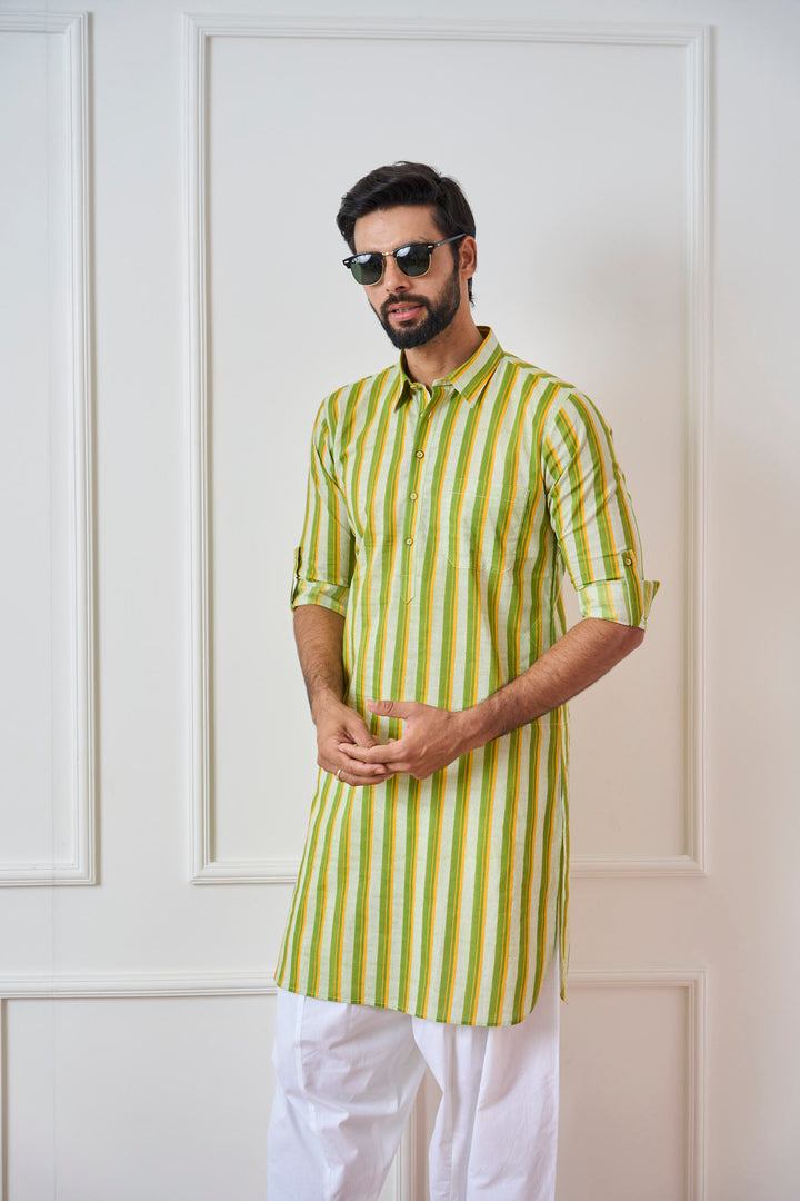 Pure Cotton Printed Pathani Kurta