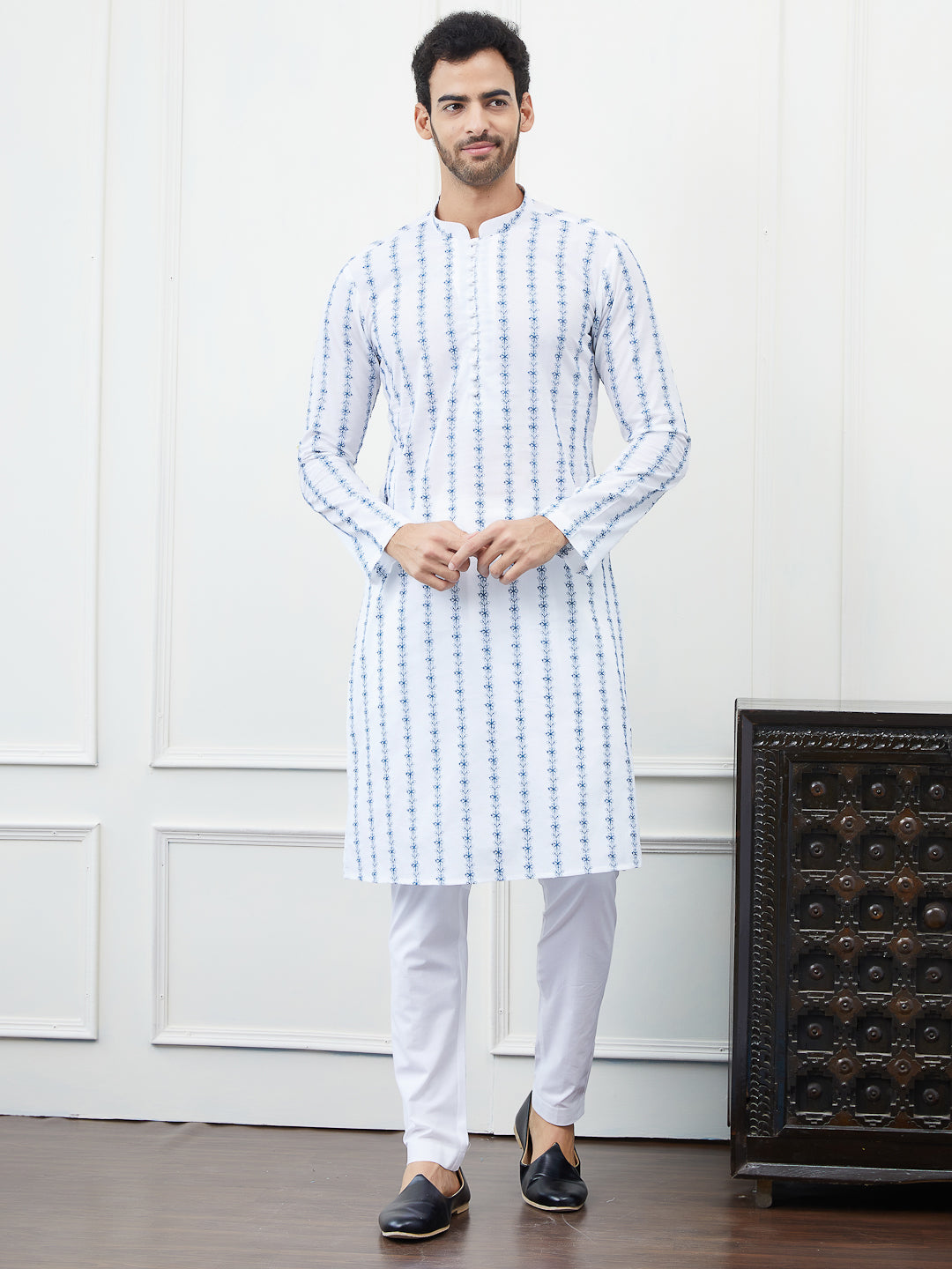 Embroidered Pure Cotton Straight Kurta