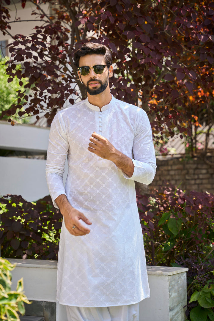 Pure Cotton Chikankari Embroidered Straight kurta