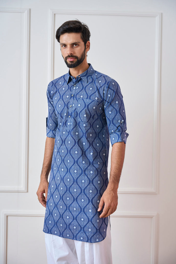 Pure Cotton Printed Pathani Kurta