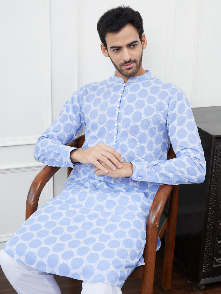 Embroidered Pure Cotton Straight Kurta with Pyjama