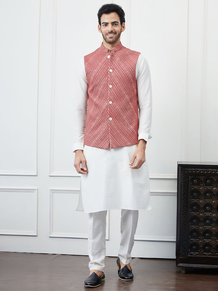 Sequins Embroidered Nehru Jacket