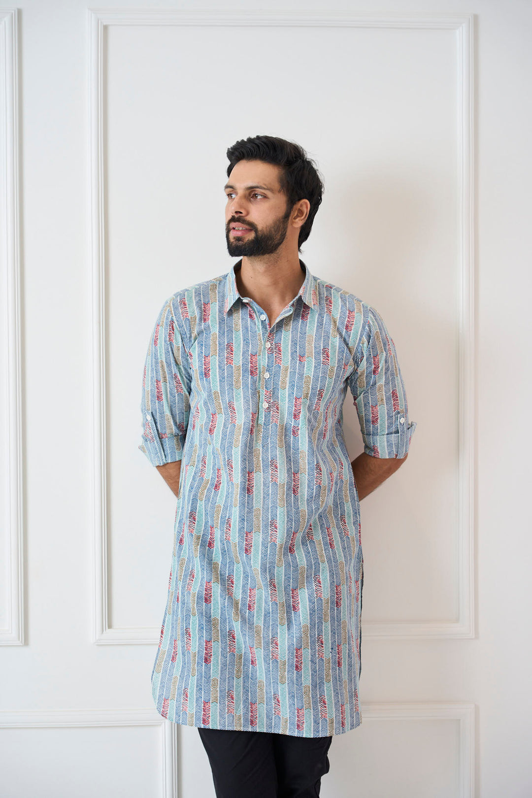 Pure Cotton Printed Pathani Kurta