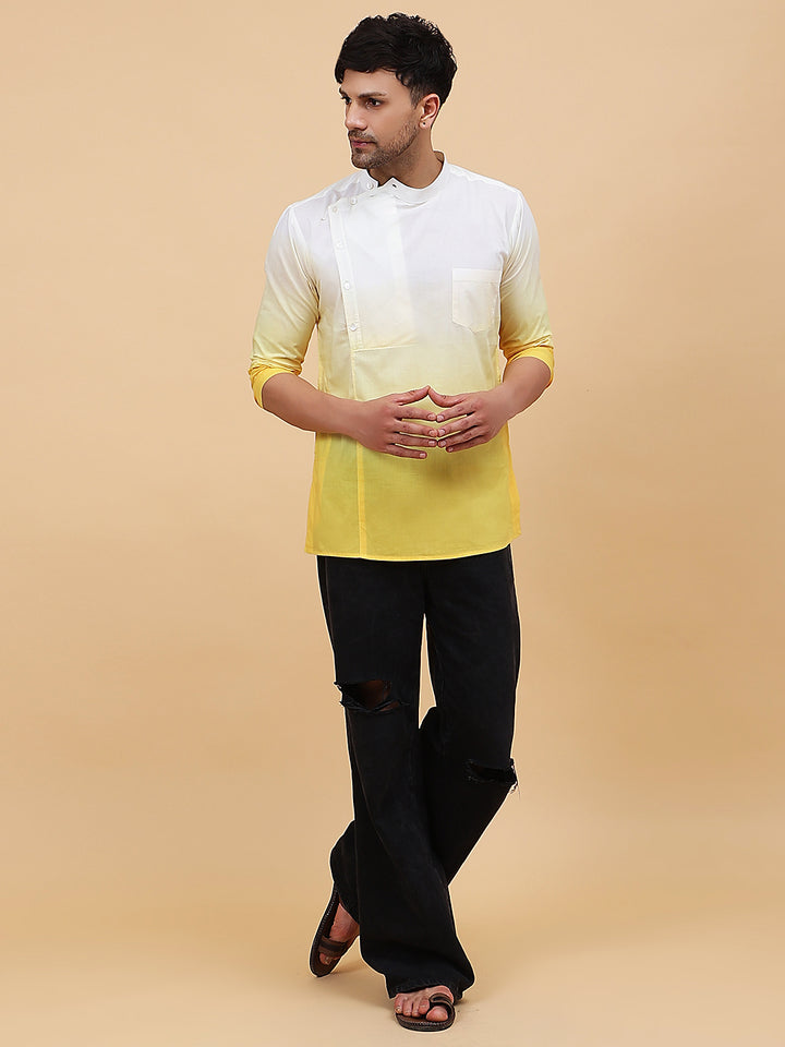 Ombre Dyed Pure Cotton short Kurta