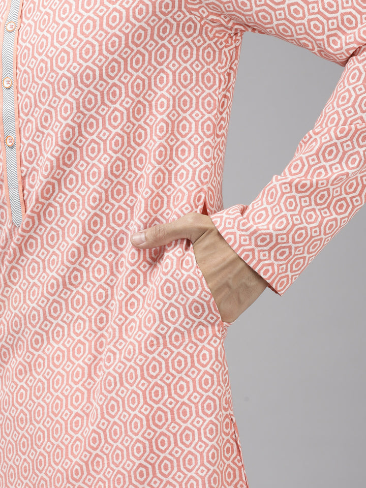 Printed Pure Cotton Straight kurta with Pyjama