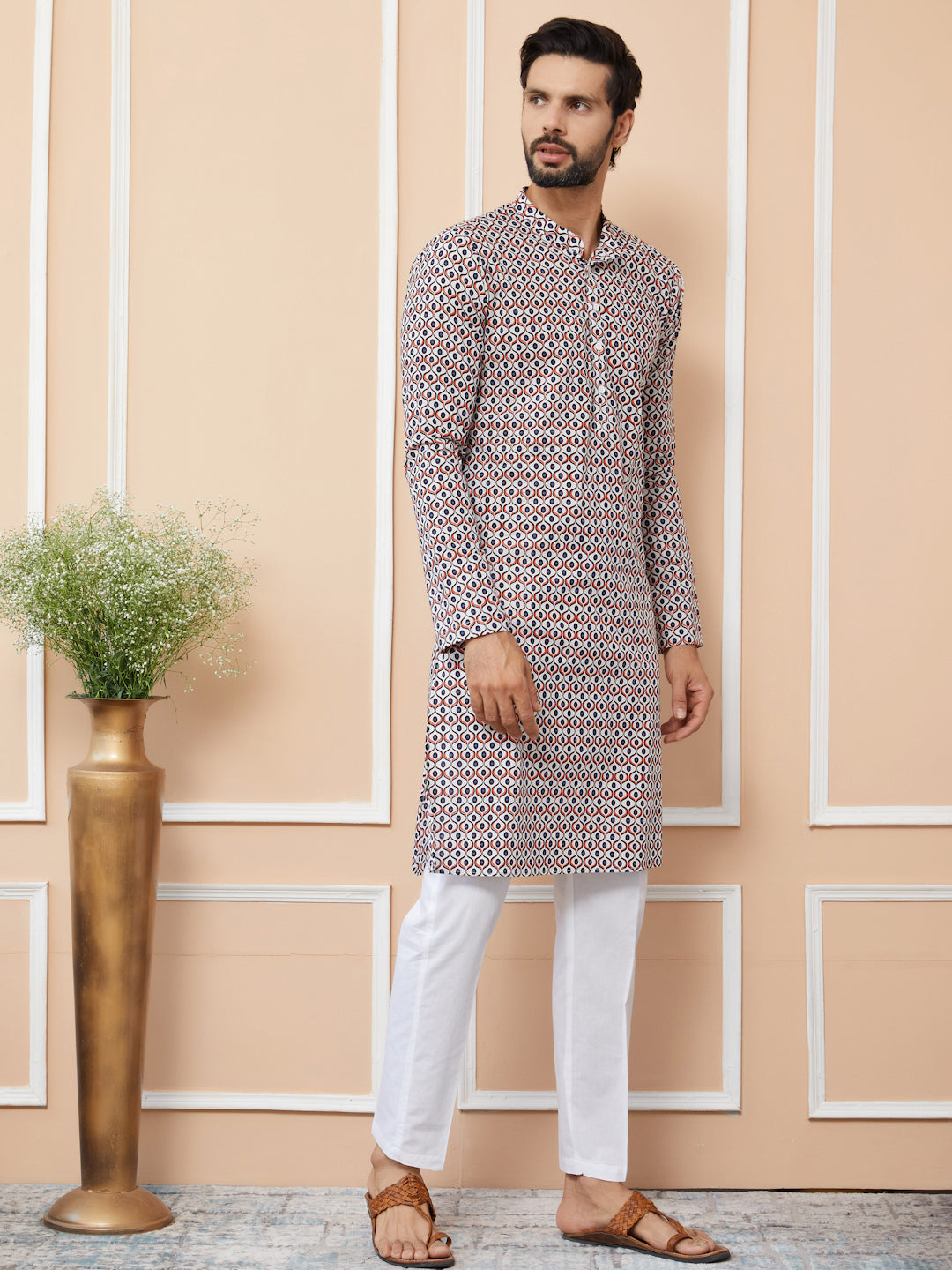 Multi Printed Pure Cotton Straight Kurta