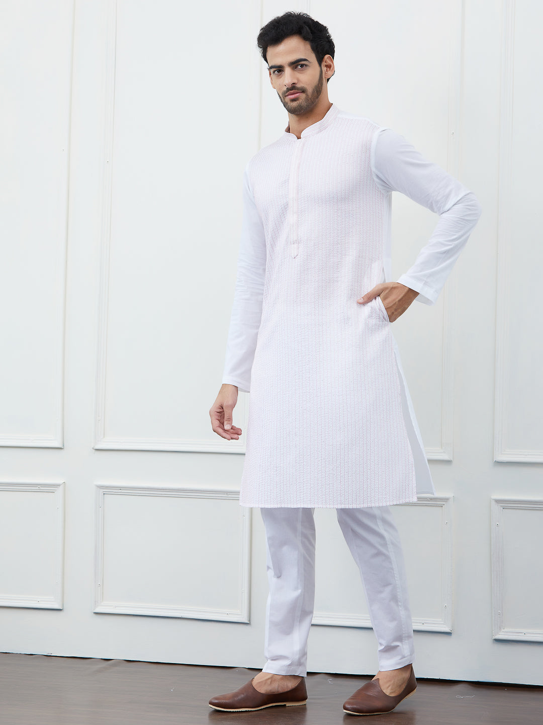 Sequin and Thread Work Pure Cotton Kurta