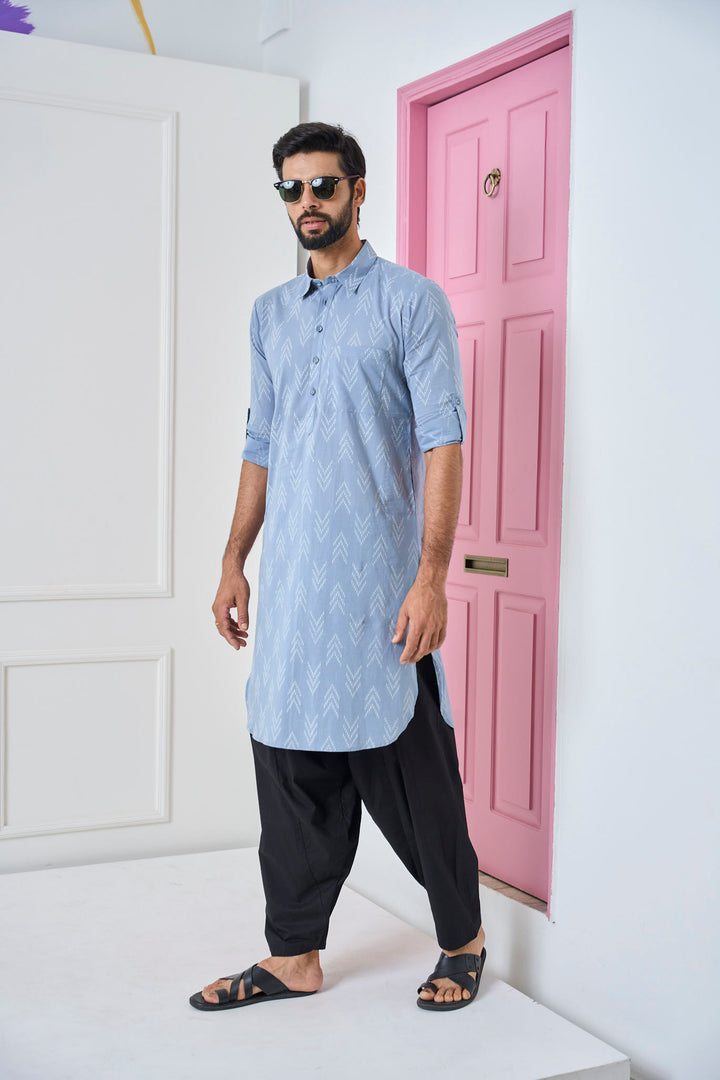 Pure Cotton Printed Pathani Kurta