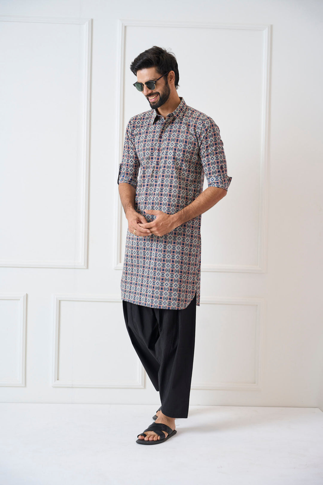 Pure Cotton Printed Pathani Kurta