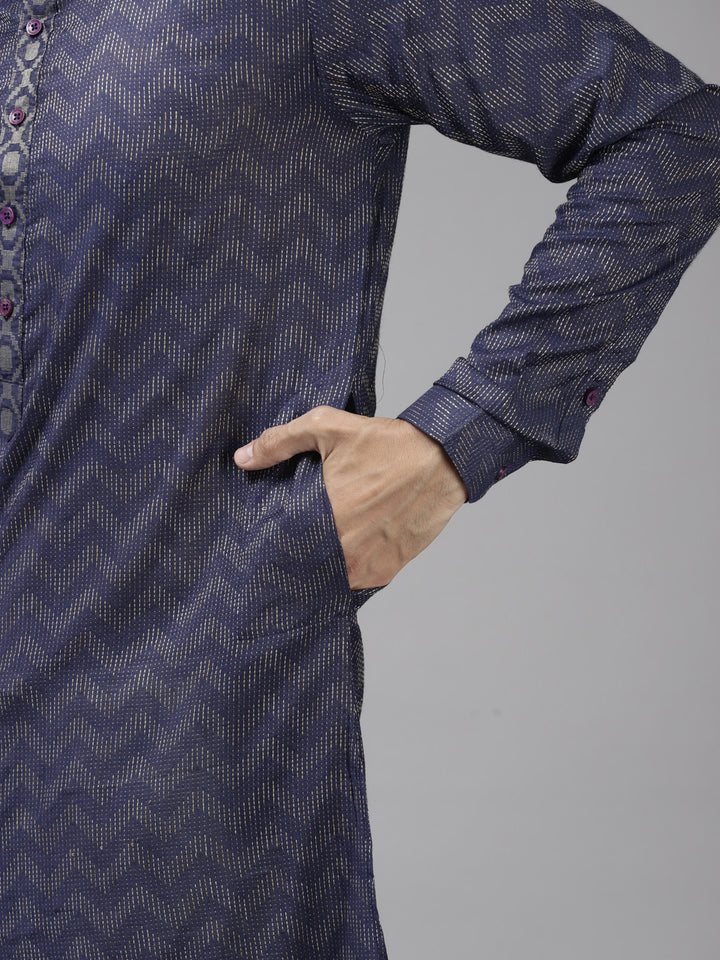 Silk Woven Straight Kurta