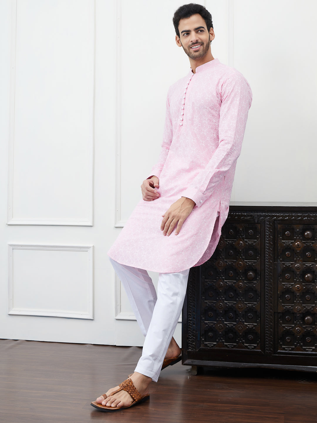 Embroidered Pure Cotton Straight Kurta