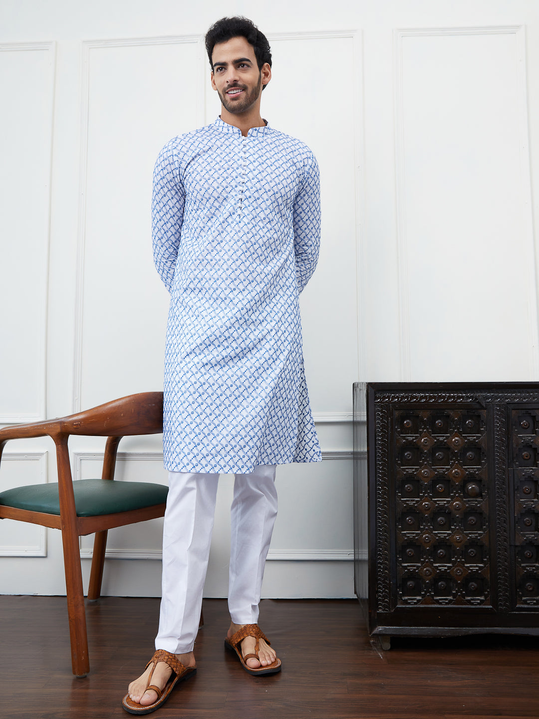 Embroidered Pure Cotton Straight Kurta