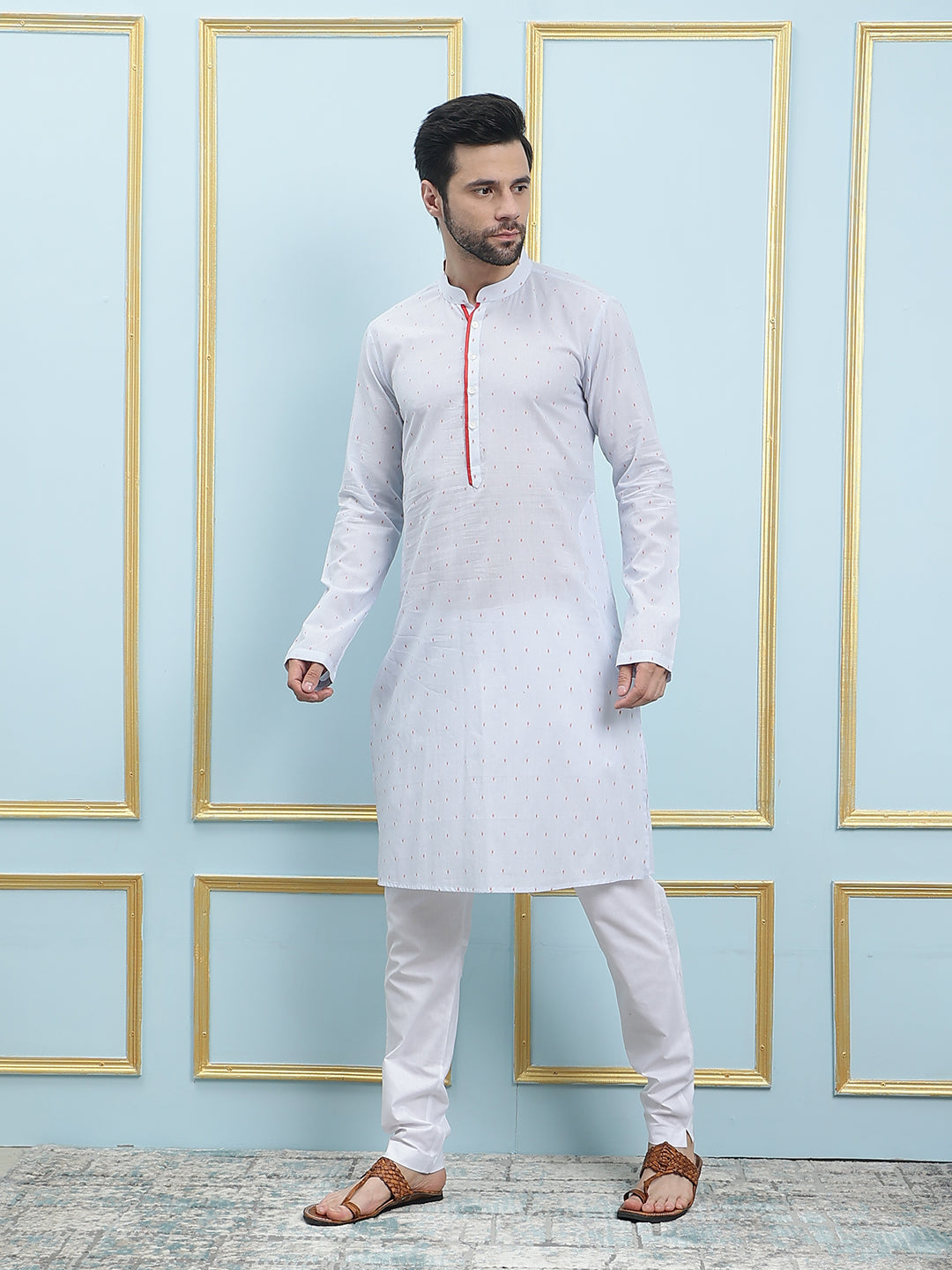 Printed Pure Cotton Striaght Kurta with Pyjama