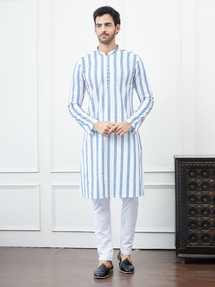 Embroidered Pure Cotton Straight Kurta