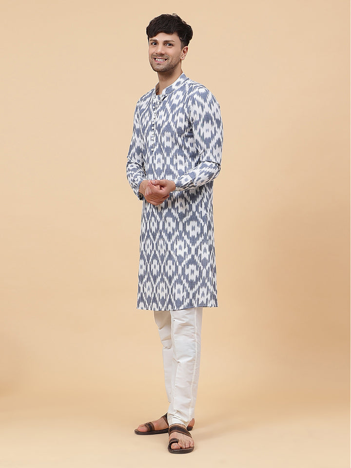 Ikat Printed Cotton Kurta