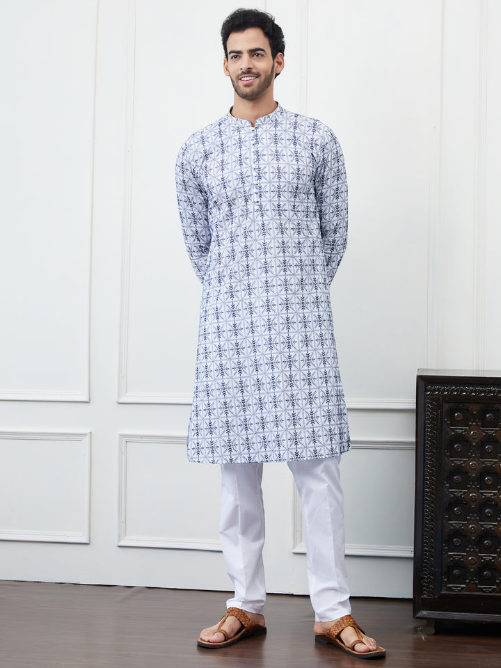 Embroidered Pure Cotton Straight Kurta