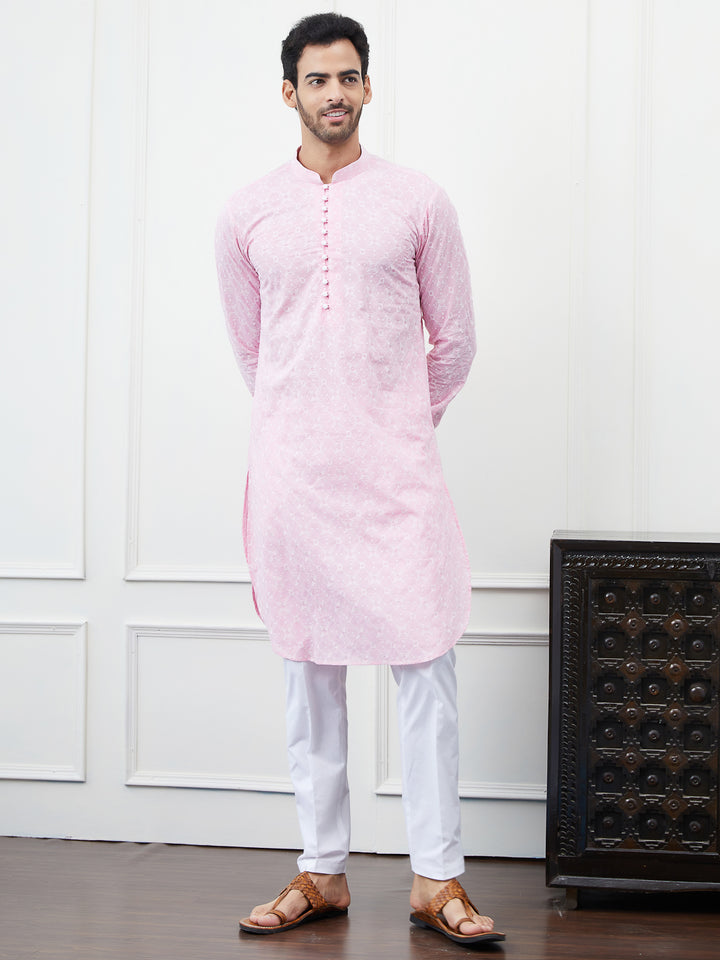 Embroidered Pure Cotton Straight Kurta