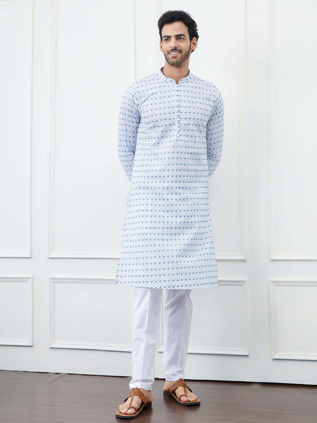 Embroidered Pure Cotton Straight Kurta