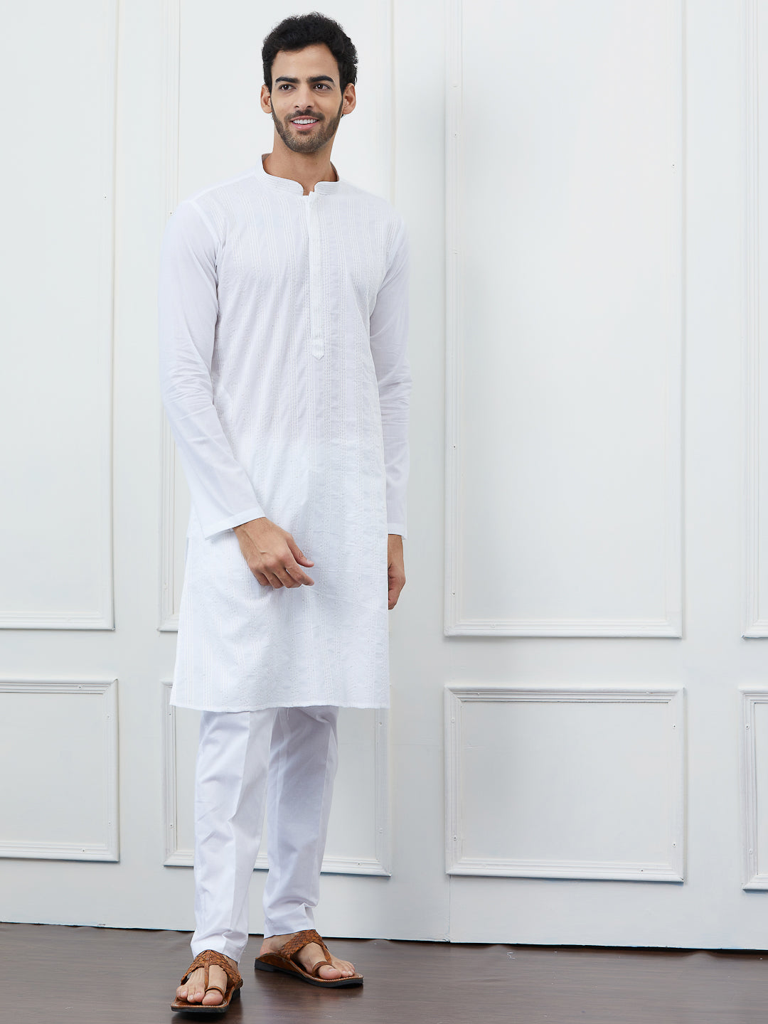 Sequin and Thread Work Pure Cotton Kurta