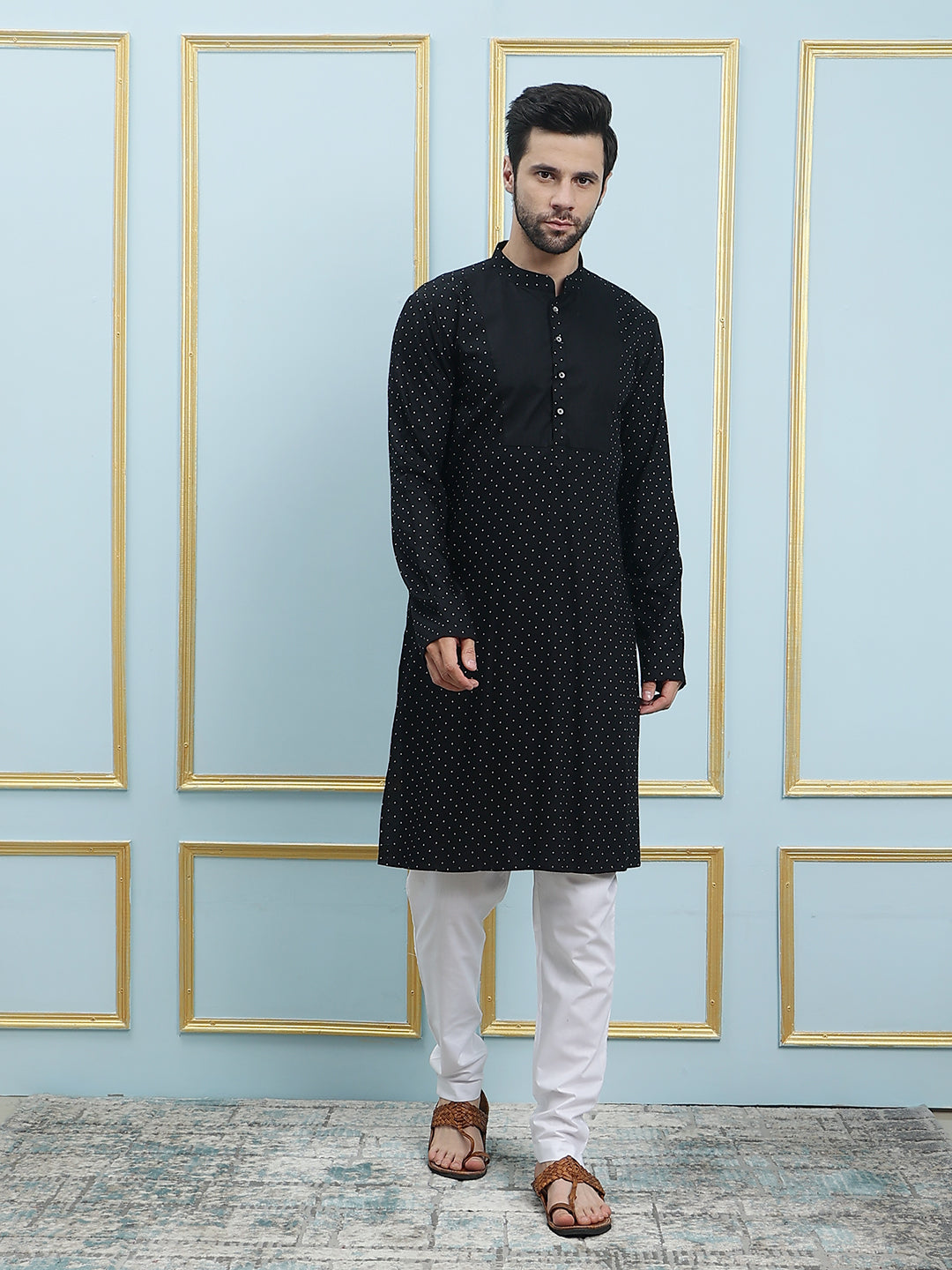 Printed Pure Cotton Straight Kurta with Pyjama