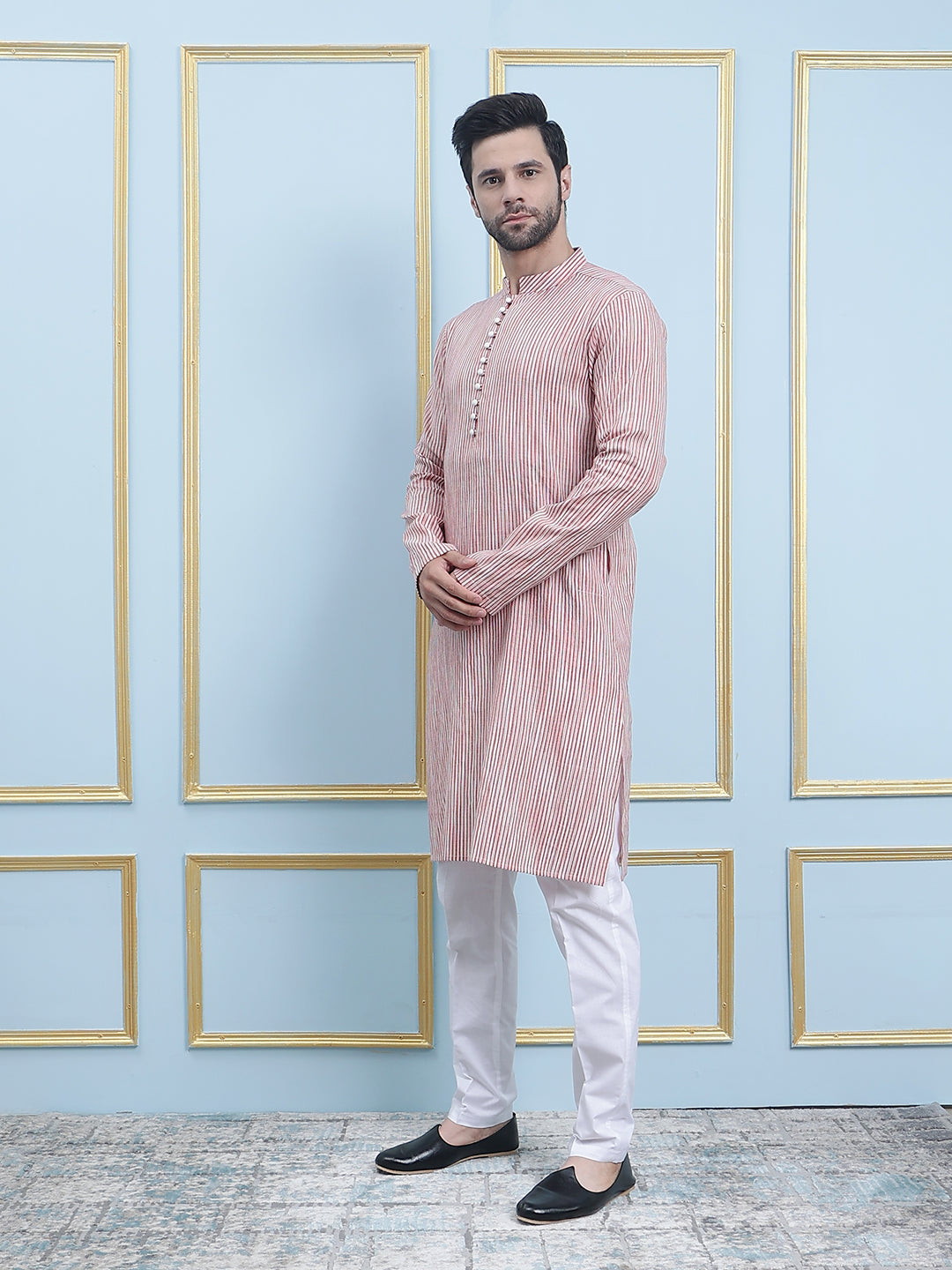 Thread Work Pure Cotton Kurta with Pyjama