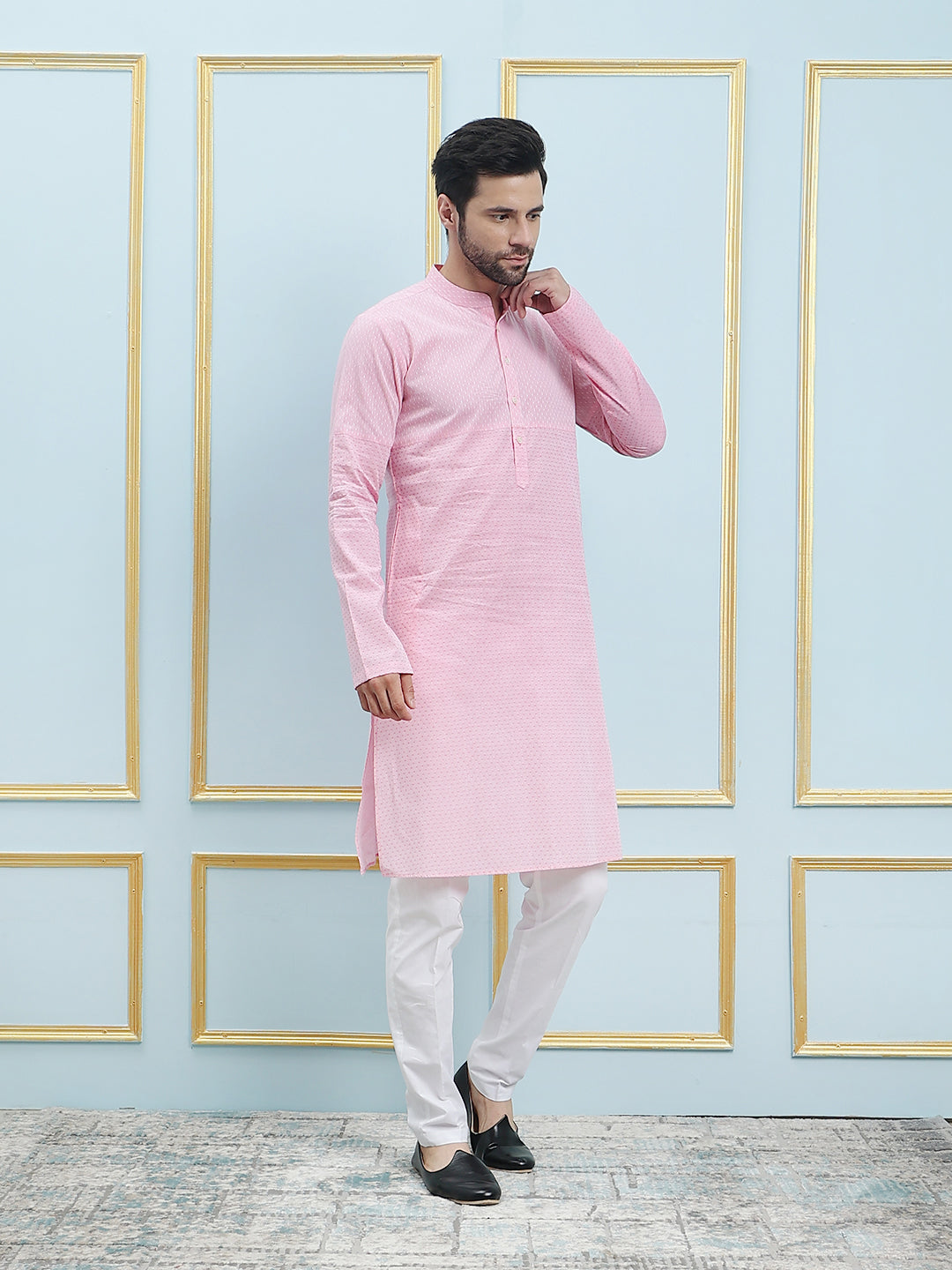 Printed Pure Cotton Straight Kurta with Pyjama