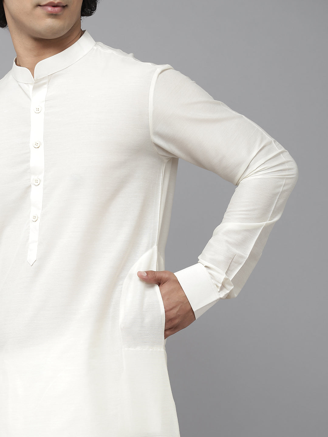 Pure Silk Kurta & Pyjama with Woven Jacquard Nehru Jacket