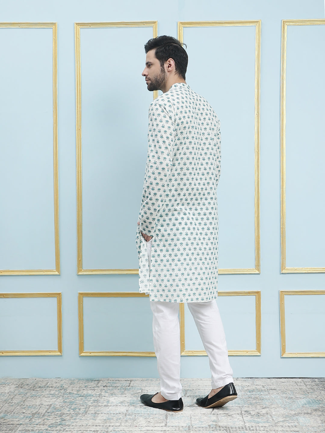 Printed Pure Cotton Straight Kurta with Pyjama